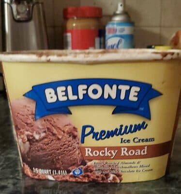 Rocky Road Butter Roasted Almonds & Miniature Marshmallows Mixed With Our Rich Chocolate Premium Ice Cream