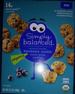 Organic Whole Grain Cookies, Blueberry Muffin