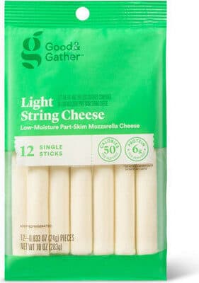 Light Mozzarella Low-Moisture Part-Skim Reduced Fat String Cheese