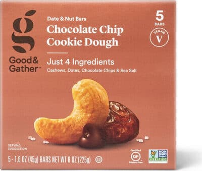 Chocolate Chip Cookie Dough Date & Nut Bars