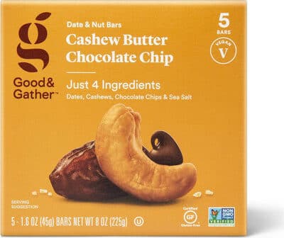 Cashew Butter Chocolate Chip Date & Nut Bars