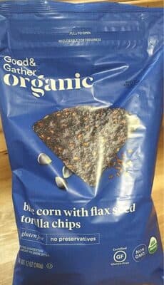 Blue Corn With Flaxseed Tortilla Chips