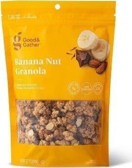 Banana Nut Granola Made with Almonds & Dark Chocolate Chunks