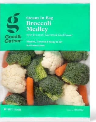 STEAM-IN-BAG BROCCOLI MEDLEY WITH BROCCOLI, CARROTS & CAULIFLOWER