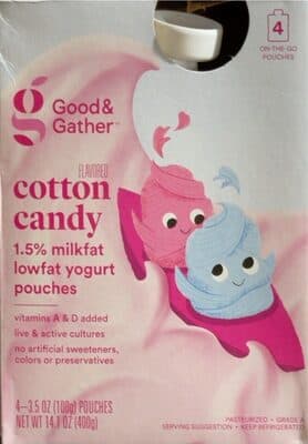 Cotton Candy Flavored Lowfat Yogurt Pouches