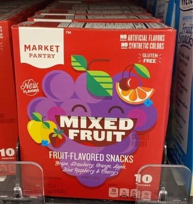Mixed Fruit Grape, Strawberry, Orange, Apple, Blue Raspberry & Cherry Fruit-Flavored Snacks