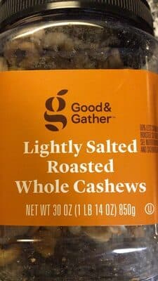 Lightly Salted Roasted Whole Cashews