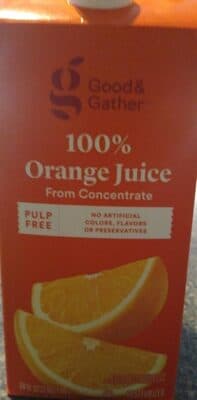 100% Orange Juice From Concentrate