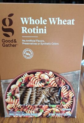 Whole Wheat Macaroni Product, Rotini