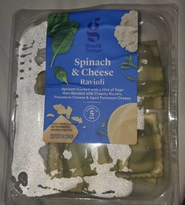 Spinach & Cheese Ravioli Cooked With A Hint Of Sage Then Blended With Creamy Ricotta, Provolone Cheese & Aged Parmesan Cheese