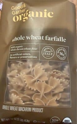 Whole Wheat Macaroni Product, Farfalle