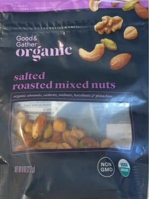 Salted Roasted Mixed Nuts Organic Almonds, Cashews, Walnuts, Hazelnuts & Pistachios