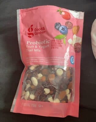 Probiotic Fruit & Yogurt With Dried Sweetened Cranberries & Blueberries, Yogurt-Flavored Cranberries With Probiotic, Almonds & Greek-Style Yogurt Confectionery Chips Trail Mix