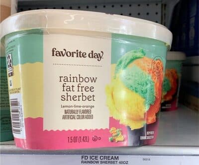 Rainbow Fat Free Sherbet Flavored Lemon-Lime-Orange