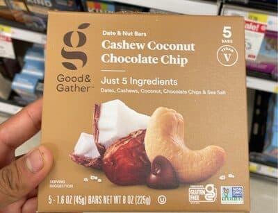 Cashew Coconut Chocolate Chip Date & Nut Bars