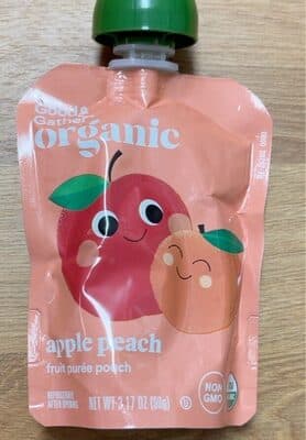 apple peach fruit puree pouches