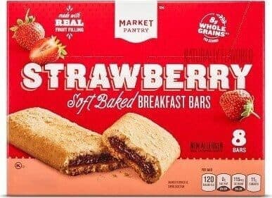 Strawberry Soft Baked Breakfast Bars