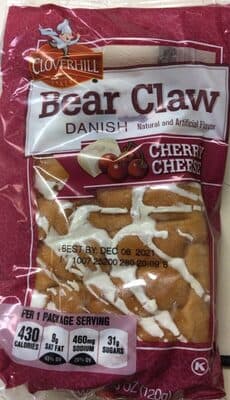 Cherry Cheese Bear Claw Danish