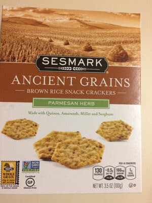 Sesmark Ancient Grains Rice Snack Crackers, Parmesan Herb