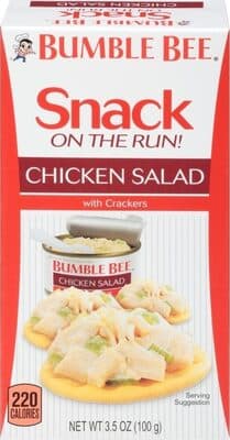 Snack on the run chicken salad with crackers
