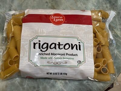 RIGATONI, ENRICHED MACARONI PRODUCT