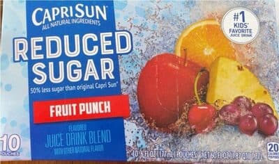 Fruit Punch Reduced Sugar Flavored Juice Drink Blend