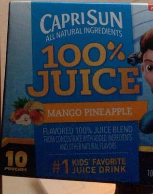 MANGO PINEAPPLE FLAVORED 100% JUICE BLEND FROM CONCENTRATE, MANGO PINEAPPLE