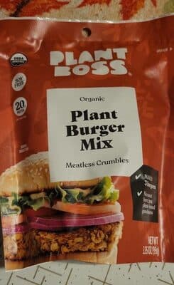 Organic plant burger mix meatless crumbles
