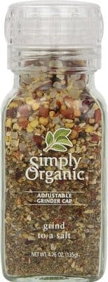 Simply Organic, Adjustable Grinder Cap Salt