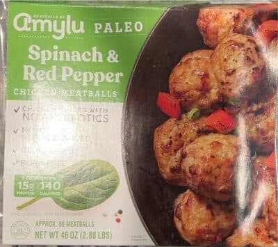 Amylu Spinach and Red Pepper Chicken Meatballs