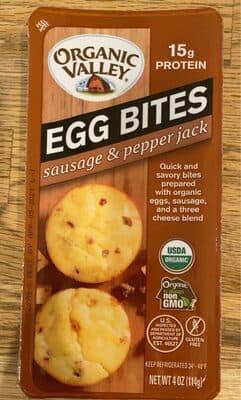 Sausage & Pepper Jack Sausage with Cottage, Sharp Cheddar, & Pepper Jack Cheeses Egg Bites