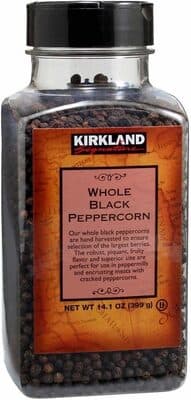 Whole black peppercorns