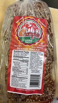 Chompies sesame low carb bread loaves
