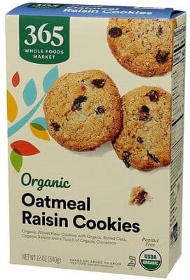 Organic Oatmeal Raisin Cookies