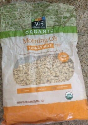 Organic Honey Nut Flavored Sweetened Organic Whole Grain Oat Cereal With Real Organic Honey Morning O's
