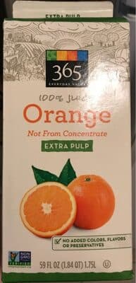 100% Orange Extra Pulp Juice Not From Concentrate