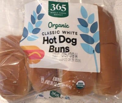 Classic White Organic Hot Dog Buns, Classic White