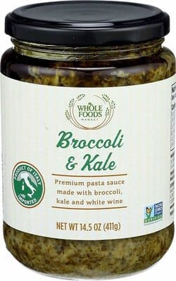Premium Pasta Sauce Made With Broccoli, Kale And White Wine