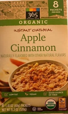 Apple Cinnamon Flavored Instant Oatmeal