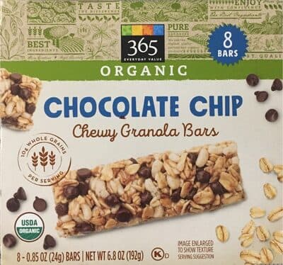 Chocolate Chip Organic Chewy Granola Bars