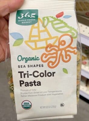 Organic Sea Shapes Tri-Color Pasta
