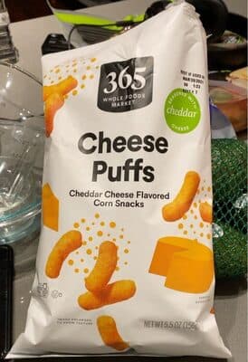 Cheddar Cheese Flavored Cheese Puffs Corn Snacks