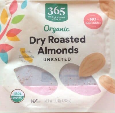 Unsalted Organic Dry Roasted Almonds
