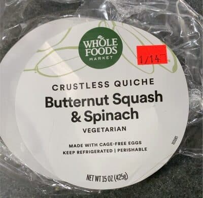 Butternut Squash & Spinach crustless quiche