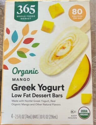 Organic Mango Greek Yogurt Low Fat Dessert Bars