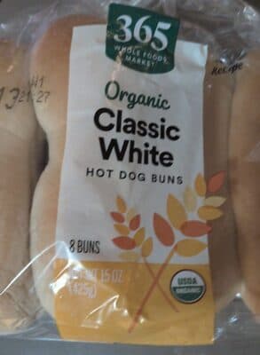 Organic Classic White Hot Dog Buns
