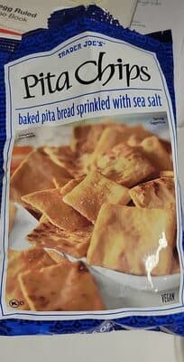 Trader Joe's Pita chips sprinkled with sea salt