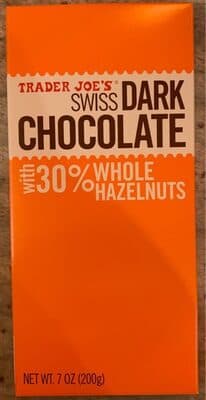 Dark Chocolate With Whole Hazelnuts