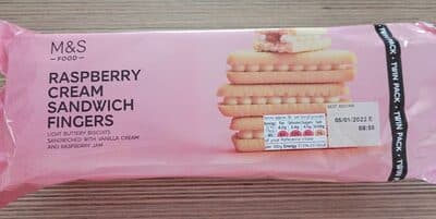Raspberry cream sandwich fingers