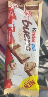Bueno White Crispy Wafer with Creamy Nut Filling in White Chocolate Bars